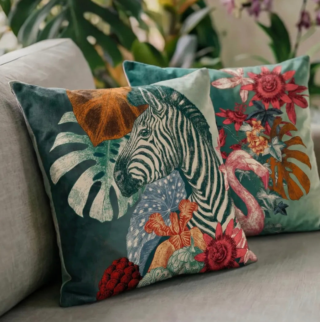 Cuscino di velluto zebra