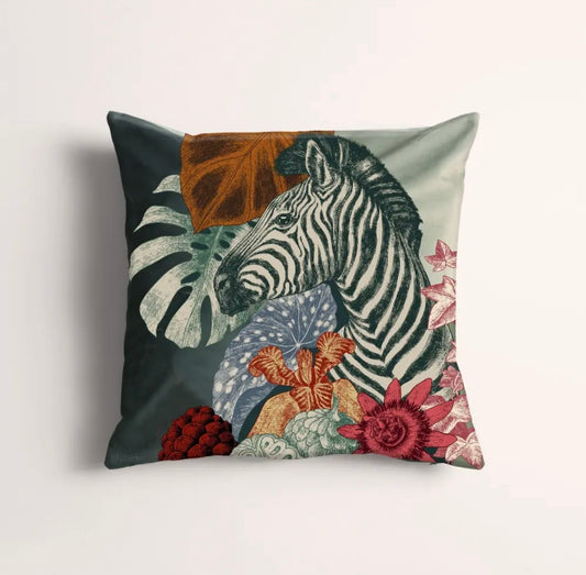 Cuscino di velluto zebra